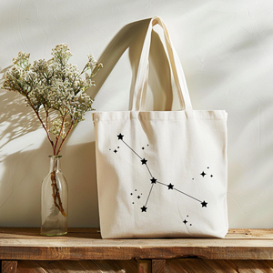 Borsa Minimalista con Costellazioni Stellari, Regalo Zodiacale, Borsa in Tela Astrologica, Borsa Estetica Celeste e <span class=keywords><strong>Cosmica</strong></span>, Borsa a Tracolla Luna, Borsa per il Trucco Zodiacale - Product Image 5