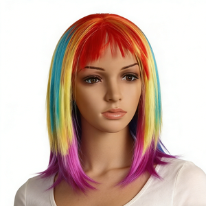 MPW-0457 Perruques de fête arc-en-ciel multicolores bon marché pour Halloween et <span class=keywords><strong>carnaval</strong></span> - Product Image 1