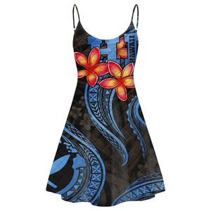 Samoa americana Polinesia tatuajes tribales Plumeria diseño patrón mujeres Sling vestido Sexy mujeres Slip vestidos personalizados Dropshipping - Product Image 3