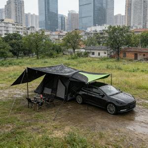 Tente de hayon pop-up imperméable de qualité supérieure avec auvent et annexe pour SUV, pour un espace de vie étendu et le camping en plein air - Product Image 4