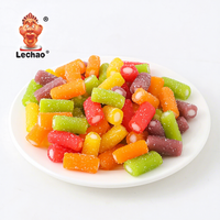 Caramelos de goma personalizados con etiqueta privada, dulces de frutas ácidas, palitos de goma de licorice coloridos con relleno