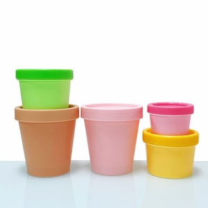 Wholesale Custom Color Cosmetic Package Airtight Beauty PP <b>Jar</b> 200ml 250ml Pink Green <b>Plastic</b> PP <b>Jar</b> for Ice Cream - Product Image 3