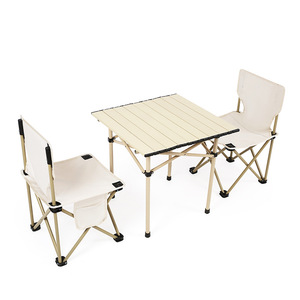 Mobiliario de exterior ligero y portátil, sillas plegables, juego de mesa con mochilero para acampar - Product Image 1