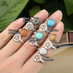 <span class=keywords><strong>Anello</strong></span> in <span class=keywords><strong>argento</strong></span>, perle tonde, cristallo di pietre preziose, albero <span class=keywords><strong>della</strong></span> <span class=keywords><strong>vita</strong></span>, gioielli Reiki Chakra - Product Image 4