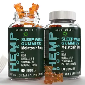 Hemp Boost Happiness and Sleep Rich Vitamin B and E Hemp Bear Gummies.Hemp Omega3.6.9.Vitamin A,B1.Passion Flower