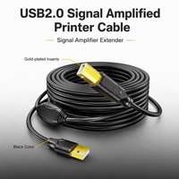 Câble d'extension d'imprimante Mindpure Active USB 2.0 avec amplificateur de signal, 10m 15m, FE1.1S, blindé en cuivre étamé pour imprimante de bureau