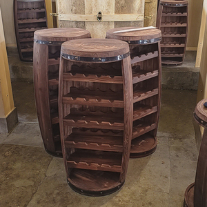 Elegante Barile di Quercia Antica <span class=keywords><strong>Portabottiglie</strong></span> Elegante in Legno Cantina di Vini per Vino Rosso Cantine Bar & Decorazioni di Festa - Product Image 4