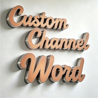 Letrero de Canal de Metal Acrílico 3D Personalizado con Tiras LED para Exteriores, DC IP54 Impermeable, Decoración y Publicidad para Tiendas