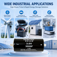 Ultracondensateur haute puissance 3V 3000F 3,75Wh à faible ESR, Supercondensateur avec bornes filetées pour éolienne et AGV