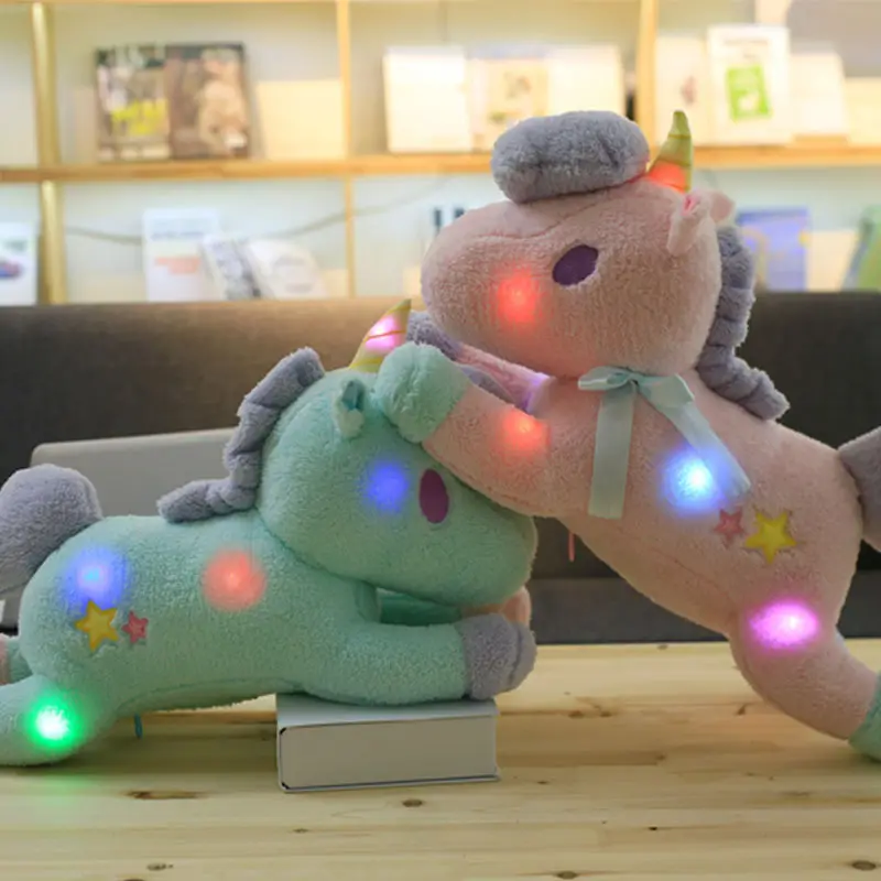 מפעל ספק 55cm Led ממולא בעלי החיים תינוק זוהר Unicorn בפלאש צעצוע עם לגדול אלקטרוני Led תאורה