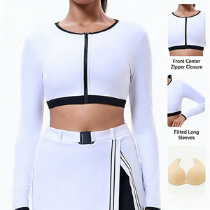 Nuevo Top Elegante de Manga Larga de Alta Elasticidad con Sujetador Incorporado, Personalizable, para Fitness, Sublimado, Transpirable y de Secado Rápido, para Tenis - Product Image 3