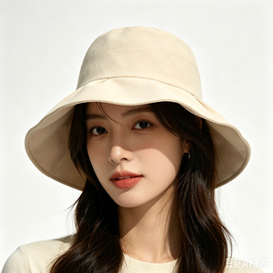 หมวกบักเก็ตปีกกว้างกันรังสียูวีสีเบจสำหรับทุกเพศ ขายส่ง เหมาะสำหรับกิจกรรมกลางแจ้ง ชายหาด ตกปลา และใช้ในชีวิตประจำวัน - Product Image 1