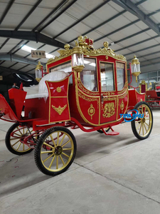 Carruaje de Caballos Rojo para Bodas Reales, Carruaje Turístico de la <span class=keywords><strong>Vieja</strong></span> Ciudad, Carruaje Clásico de <span class=keywords><strong>Cenicienta</strong></span>, Vagón Eléctrico en Venta - Product Image 5