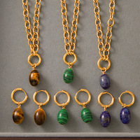 Collar de Bambú con Ojo de Tigre de Piedra Natural, Accesorio de Lujo Ligero, No se Desvanece, Joyería de Verano de Alta Gama en Acero Inoxidable