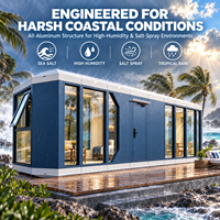 Maison modulaire entièrement en aluminium pour les stations balnéaires et les îles |   Maison de plage préfabriquée résistante à la corrosion pour les zones à forte humidité salée