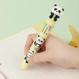 Caneta panda para estudantes, escolar, 10 cores, caneta esferográfica de gel colorida, material de papelaria