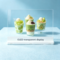 Affichage numérique interactif OLED 55 pouces à 43 % de transparence, écran commercial transparent 30 pouces pour centre commercial, affichage commercial 2K à 10 points tactiles OEM