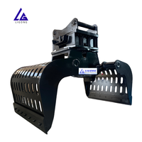 Grappin de tri non rotatif pour excavatrice, conforme CE, hydraulique, robuste, à dents durables, pour le recyclage des déchets plastiques