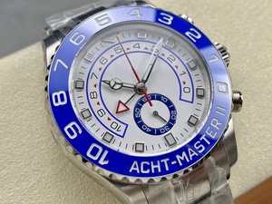 Reloj cronógrafo mecánico de lujo de súper calidad, resistente al agua, 44 mm, KFfactory 1166-80, acero 904L, movimiento 7750, cerámica azul, estilo Yacht. - Product Image 2