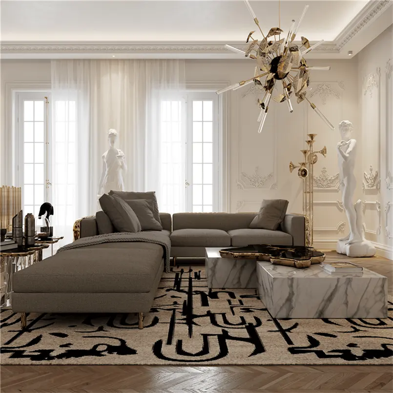 Fabrik liefert Großhandel Wohn möbel Licht Luxus Kunst Wohnzimmer Möbel Sofa setzt Preis für Villa