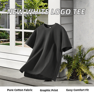 Camisetas Formales de Hombre, Diseño Nuevo de Verano 2025, Blancas, 100% Algodón, 200g, Cuello Redondo, Secado Rápido, Impresión de Logotipo Personalizado en la Espalda - Product Image 3