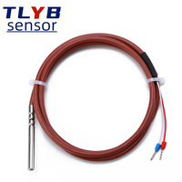 Sensor Suhu PT100 Probe Termokopel Platinum Termistor Kawat Silikon Tahan Temperatur Tinggi, Tahan Air, Tahan Minyak