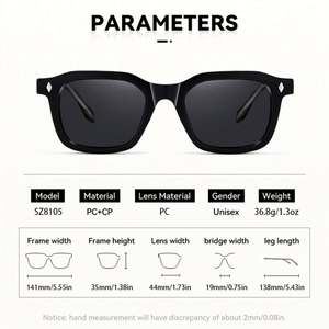 Lunettes de soleil carrées rétro tendance 2025 avec logo personnalisé, pour hommes et femmes, en acétate, rivets punk, protection UV400, monture petite en TR90 - Product Image 4