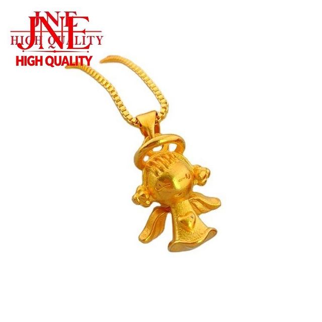 Vietnam Alluvial Necklace Women's No Color Fading Plated 24K 999 Angel Pendant Gold Jewelry