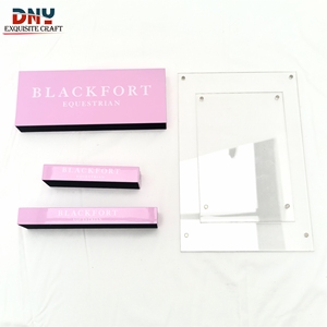 Support <span class=keywords><strong>photo</strong></span> en acrylique personnalisé pour point de vente, format A5 et A4, base rose, logo blanc, présentoir de comptoir, table, bureau, menu, porte-étiquette de prix - Product Image 2