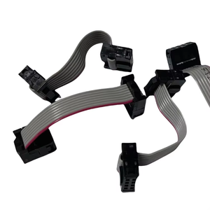 Kustom 8 Pin F/F IDC 2.54mm Pitch kabel pita datar FC baris ganda 2*4P Data perempuan Ke perempuan soket abu-abu konektor kawat Harness - Product Image 2