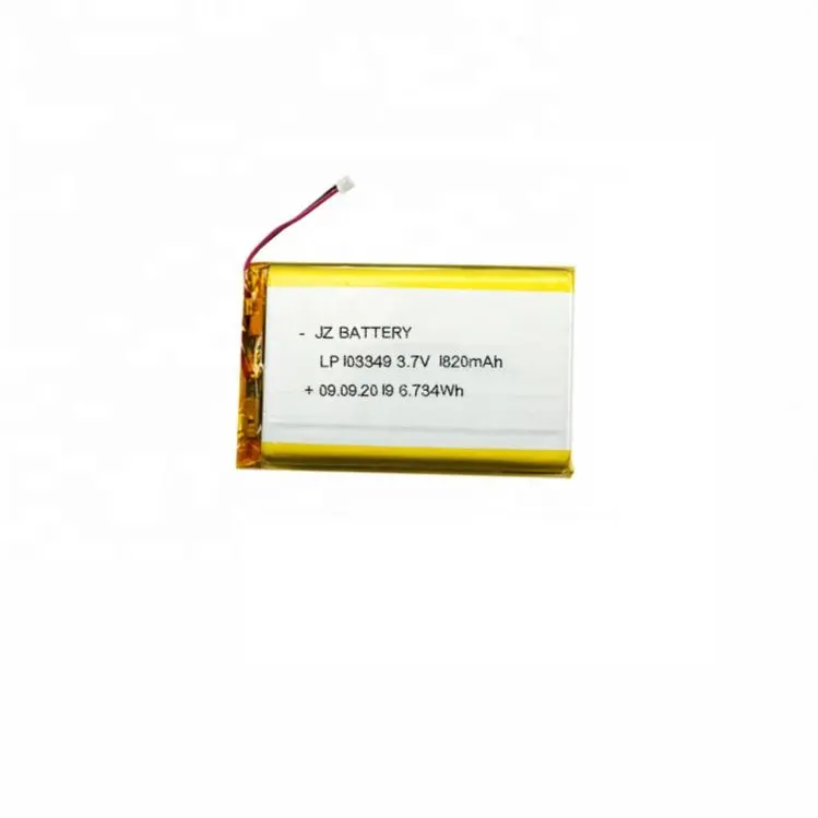 103349 3.7V 1820Mah 충전식 리튬 폴리머 배터리