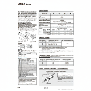 CDM2RA25-100Z กระบอกลมนิวเมติก SMC - Product Image 1