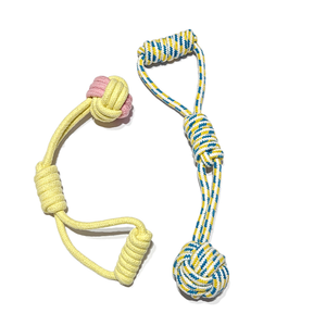 पालतू बहु-रंगीन कपास रस्सी खिलौना बिल्ली कुत्ते प्रशिक्षण संवादात्मक रस्सी चराई दांतों को पीसने दांतों की सफाई बिल्ली खिलौना कुत्ते - Product Image 4