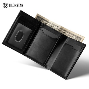 TILONSTAR TC302 Men Short Magnetic Closure Minimalist Slim Leather <b>RFID</b> Pop Up <b>Wallet</b> Business Card Holder - Product Image 4
