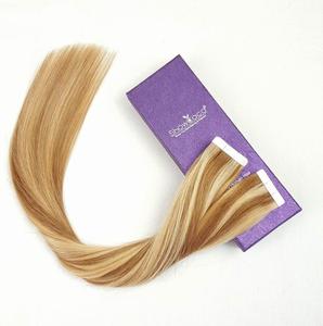Trama della pelle bianco biondo colore #60 estensioni vergini di Remy capelli umani vendita calda nastro per capelli vergini per la bellezza giovane - Product Image 5