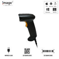 Lector de Códigos de Barras Portátil 1D 2D con Escáner de Códigos de Barras USB para Tiendas, Supermercados, Almacenes, Bibliotecas, Compatible con Escaneo en Pantalla