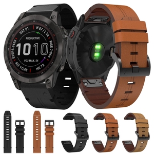 สายนาฬิกา Garmin Fenix 7 Solar ขนาด 22 มม. แบบ QuickFit สีน้ำตาล หัวเข็มขัดเหล็ก - Product Image 2