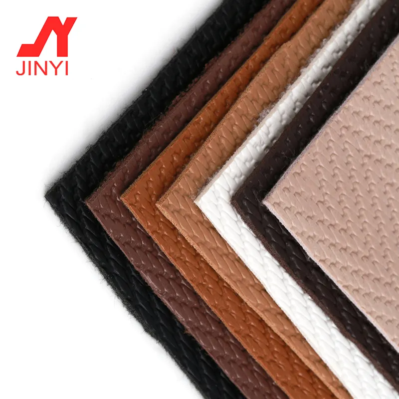 JY faux leather manufacturer china synthetic custom pvc luggage cover leather artificial leather for sale
