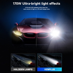 Phare <span class=keywords><strong>LED</strong></span> Xenplus Ultra Lumineux 170W T21 170W 50000LM 12V, Performance Testée, Puce 6075, Contrôle par APP, Température de Couleur <span class=keywords><strong>Variable</strong></span> - Product Image 3