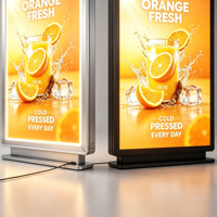 Cajas de Luz LED Ultrafinas de 8mm para Publicidad en Escaparates de Tiendas, 3000K-6000K, Letrero Retroiluminado de Pared