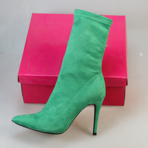 Botines de Mujer Talla Grande 44 con Estampado de Leopardo, Cierre Lateral, Ajustados, Tacón Alto y Fino, Punta en Pico - Product Image 6