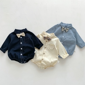 Nouvelle Collection Printemps : Tenue de Cérémonie pour Bébé Garçon, Combinaison Une Pièce avec Cache-Fesses, Nœud <span class=keywords><strong>Papillon</strong></span>, Idéale pour le Premier Anniversaire et les Cérémonies (100 Jours) - Product Image 1