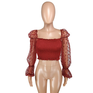 Camicetta <span class=keywords><strong>gialla</strong></span> con maniche a svasato con volant elegante camicia stile Chiffon da <span class=keywords><strong>donna</strong></span> t-Shirt Top alla moda - Product Image 3