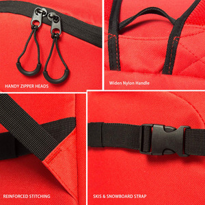Échantillon gratuit Accessoires de plein air personnalisés Sac en nylon pour casque de ski Gants Équipement de ski Sac imperméable Bottes de snowboard Sac à dos - Product Image 4