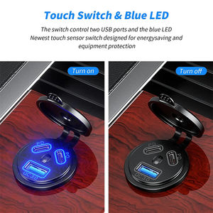 12V/24V USB Steckdose 108W, <span class=keywords><strong>3</strong></span> Ports, Dual PD 45W USB C Kfz-Ladegerät und Quick Charge <span class=keywords><strong>3</strong></span>.0 USB Ladegerät mit Voltmeter und Netzschalter - Product Image 5