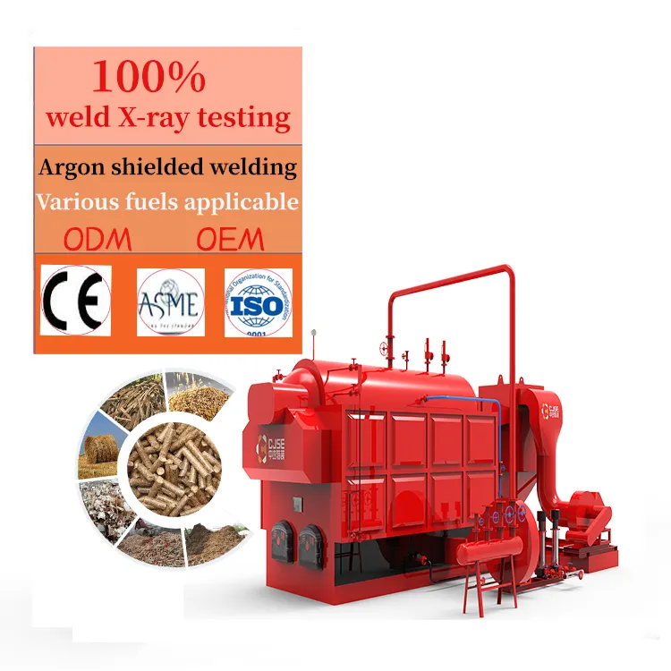 CJSE hot selling dzh 1 ton 2 ton 4 ton 6 ton wood fired generator 1.25mpa steam boiler for palm oil processing