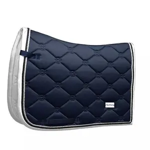 Benutzer definierte Satin Stoff Englisch Dressur Sattel unterlage Blue Horse Riding Equipment Equine Equestrian Products