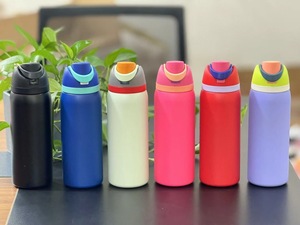 Bouteille d'eau isotherme en gros avec couvercle rabattable, gourde de sport réutilisable avec poignée et couvercle à paille, gobelet personnalisé pour enfants, tasse à café - Product Image 6