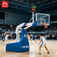 Système de panier de basket direct fabricant 225 cm avec distance de sécurité, panier de basket personnalisé avec anneau à ressort détachable, minuteur 24S, pour usage extérieur