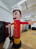 Danseur gonflable de chef personnalisé avec logo imprimé, figurine gonflable ondulante pour la décoration d'ouverture de magasin de burgers et poulet